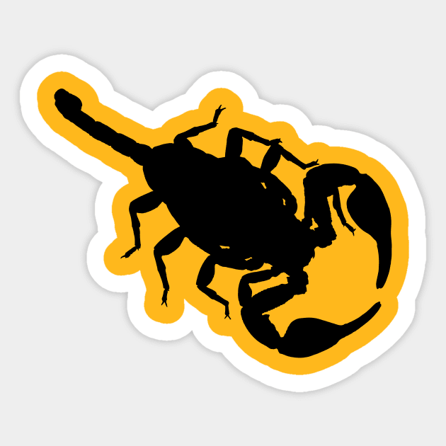 Scorpion Dark Outline Drawing Sticker by PatrioTEEism